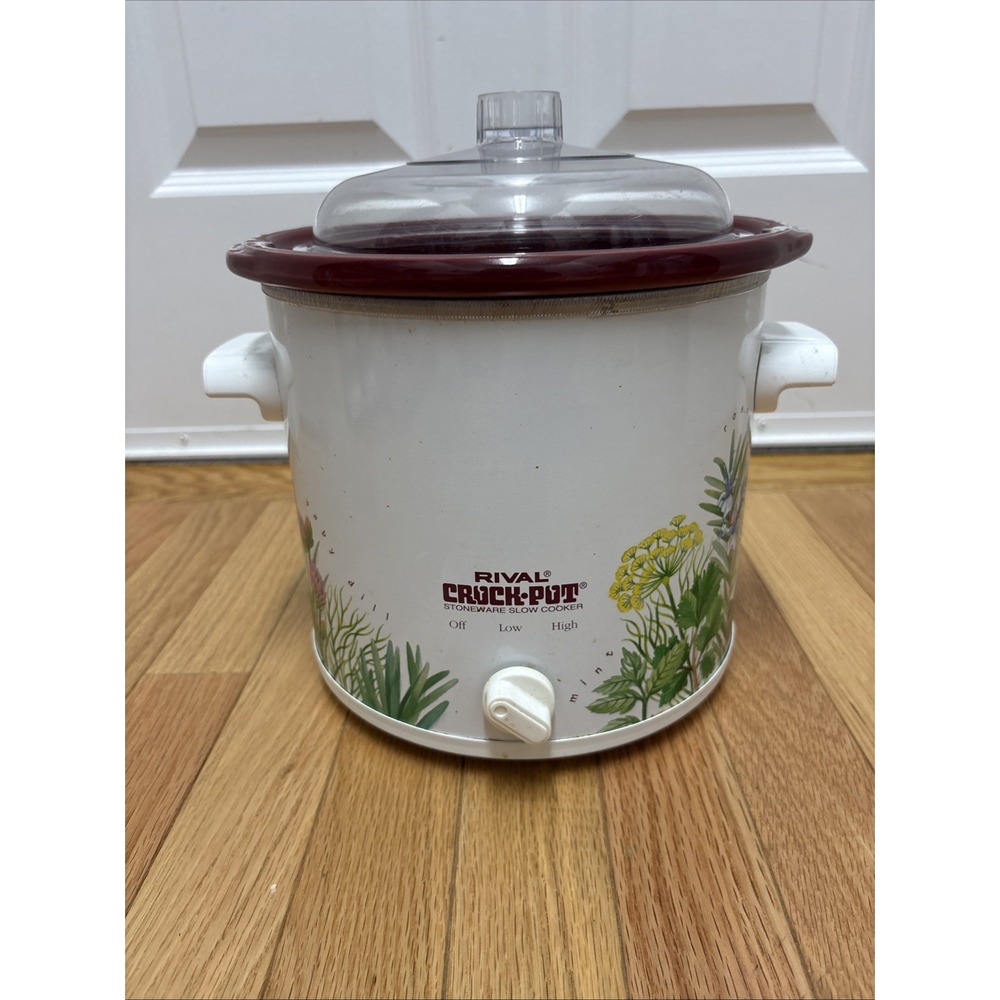 Vintage Rival Crock-Pot Slow Cooker 3150 Series 3.5 Quart Herb Garden Pattern